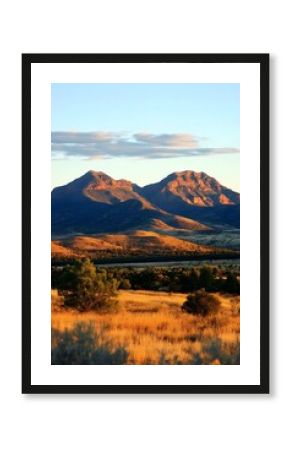 Flinders Ranges Sunset Golden Grasslands Red Mountains