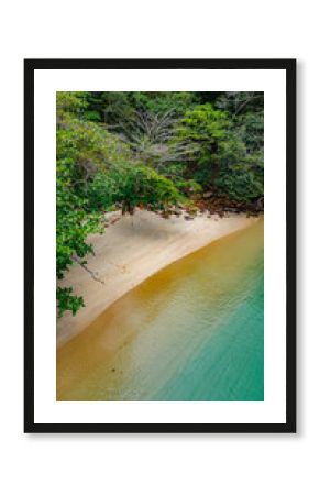 Paradisiacal Tropical Beach With Blue Sea Atlantic Ocean Coast Surrounded By Atlantic Forest Angra Dos Reis Rio De Janeiro Brazil South America Idyllic Heavenly Landscape Summer Travel Destination