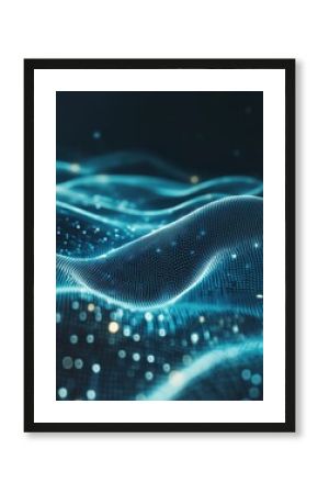 High tech futuristic technology abstract technology particle mesh style background