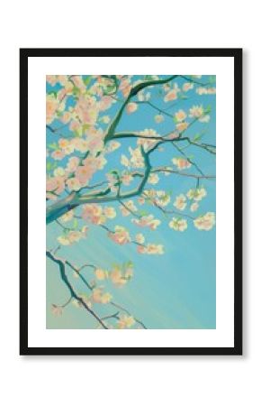 Spring vanilla sky illustration blossoms nature.
