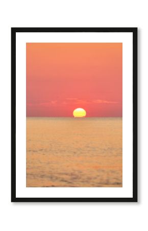 Sunrise Over Sea with Foamy Waves
