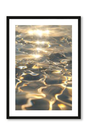 abstract water surface with sunbeams and lens flare