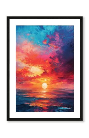 Expressive Ocean Sunset Painting