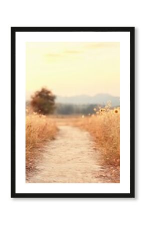 Golden Hour Path Through a Sunlit Field