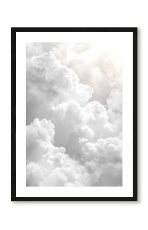 White Fluffy Clouds and Sunlight Sky
