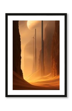 Futuristic Desert Cityscape at Sunset