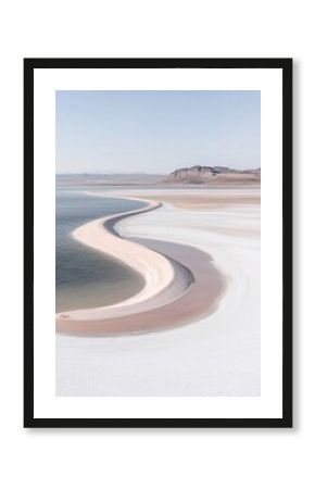 Soft Pink Sand Curve on Flat Water Surface
