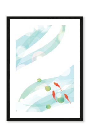 金魚　夏　水彩　和柄　背景