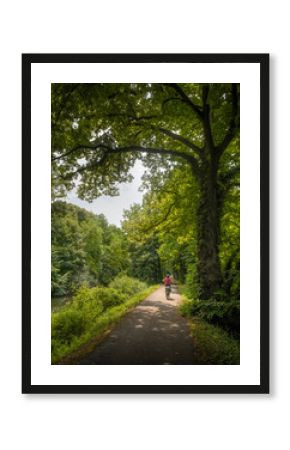 Radtour entlang eines kanals im Elsass, Frankreich