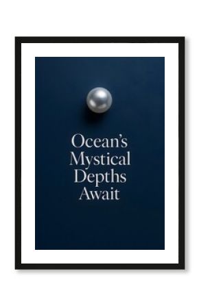 Pearl shimmering on a dark blue canvas evokes ocean depths and hidden treasures, with an air of mystery and beauty.