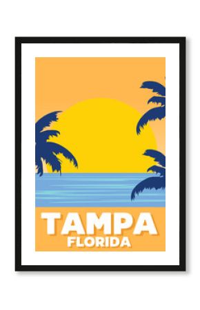 Tampa Florida with beautiful palm silhouettes