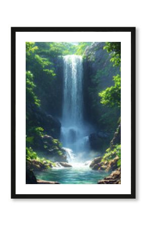 Nature Scene with a Secret Waterfall in a Remote Setting Wallpaper