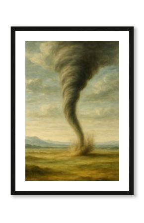 Vivid tornado landscape painting