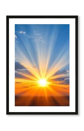 Stunning Sunrise Over Mountains, Vivid Colors Blending in the Sky, A New Day Begins Brightly