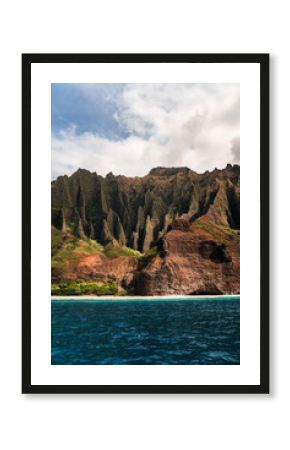 Napali Coast of Kauai, Hawaii. Cliffs on the western coast of Kauai.
