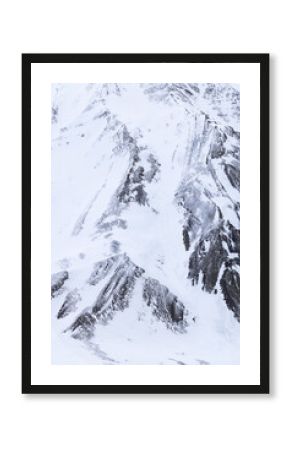 Frozen mountain side with interesting pattern, Svalbard, Norway