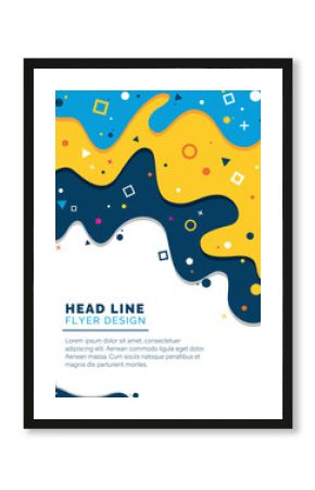 Modern business flyer template with abstract shapes