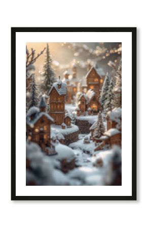 端正な木目の質感と白銀のトーンが調和し年末の販促やカードに扱いやすい落ち着いた冬のデコレーション風景. 生成AI