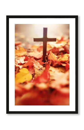 The cross of God in the rays of the sun. Background of religions jesus cross bible