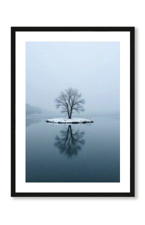 lonely tree in the fog