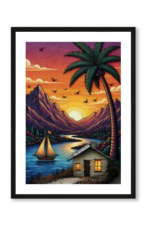 Sunset on the mountain 