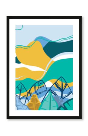 plants and leaves Vector illustration in simple flat style