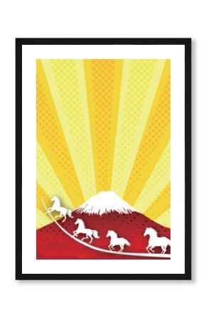 午　年賀状　干支　背景