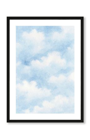 soft watercolor blue cloudy sky background