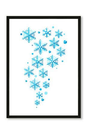 Background with abstract snowflakes. Merry Christmas and Happy New Year illustration.