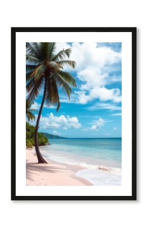 Beach Wallpaper of Beach in jamaica with tall palm tree on caribbean sea montego bay beach wallpaper summer wallpaper beach background tropical nature