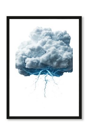 PNG Large cloud with bright lightning bolts