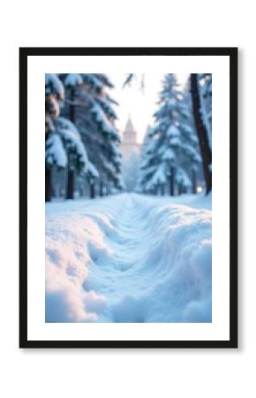 Winter snow carpet covering the ground in a thick layer, creating a serene and peaceful atmosphere,  serene,  background