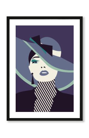 stylized sexy woman with hut