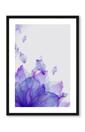 Watercolor card with Purple flower petal