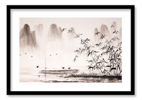 Chinese landscape ink painting