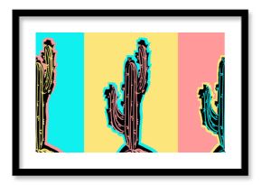 Set of Pop Art Cactus pictures.