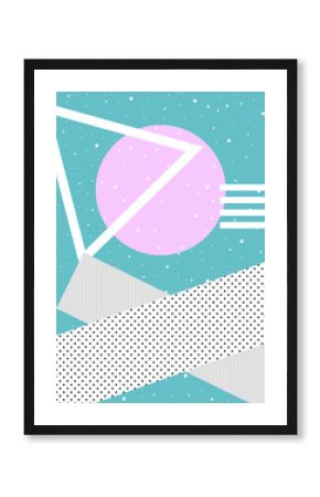 Contemporary art collage. Concept of memphis style posters. Abstract surrealism and minimalism. Hipster background