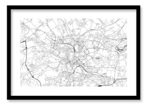 Area map of Krakow, Poland