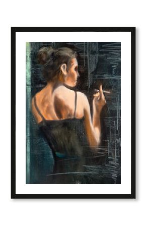 Portrait of the woman with a cigarette