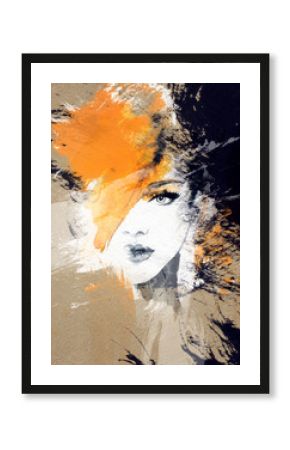 woman portrait  .abstract  watercolor .fashion background