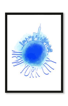 New York Skyline Vector Drawing.