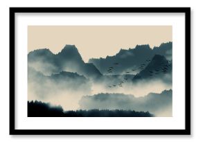Chinese ink and water landscape painting