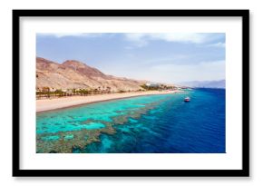 Panorama coastline of Red sea from coral reef