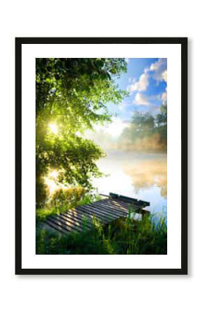 Fishing pier on river