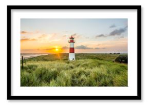 Sonnenaufgang Leuchtturm in List auf Sylt