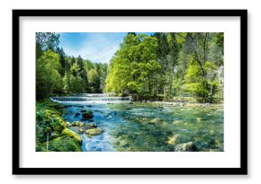   Areuse, Fluss im Neuenburger Jura, Schweiz, Panorama 