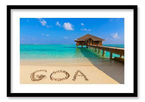 Word Goa on beach