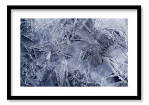 Przezroczysta tekstura kryształów lodu pęknięty tle