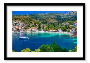  colorful Greece series - colorful Assos with beautiful bay. Kefalonia island