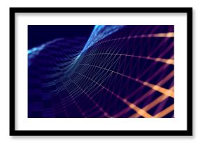 Fondo abstracto de tecnologia y ciencia.Malla o red con lineas y formas geometricas.